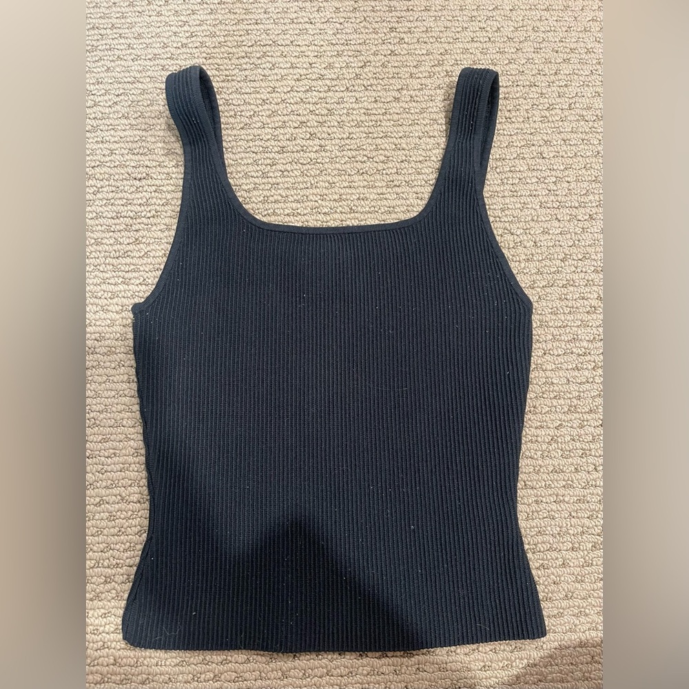 Babaton Dark Green Ribbed Tank